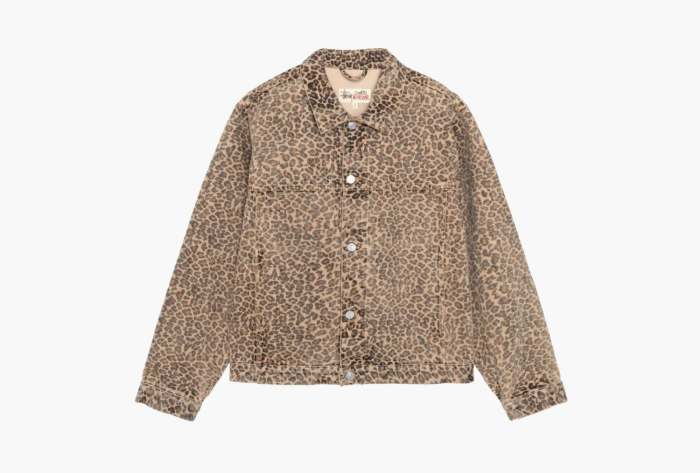 Stussy Trucker Jacket Vintage Denim  Leopard  Stussy Trucker Jacket Vintage Denim  Leopard