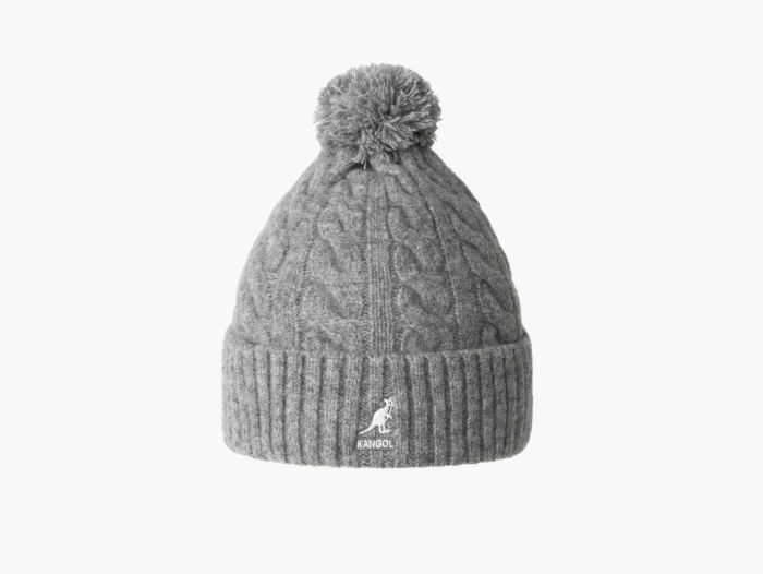 Kangol Pompom Beanie Gray  Kangol Pompom Beanie Gray