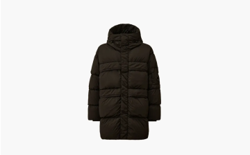 C.P. Company Nycra-R Long Hooded Down Jacket Black 