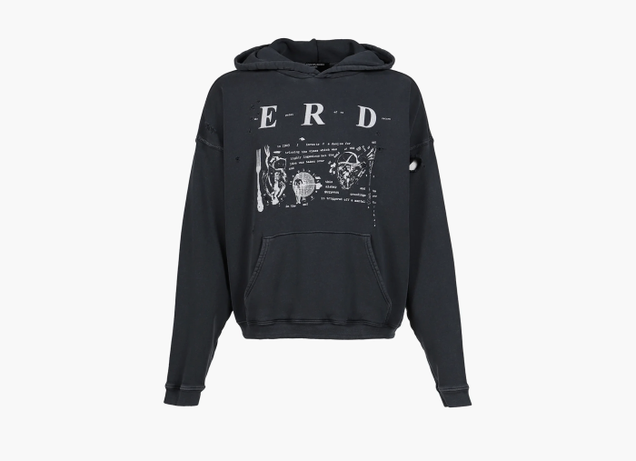 Enfants Riches Deprimes Navy My Role In The War Hoodie Gray  Enfants Riches Deprimes Navy My Role In The War Hoodie Gray