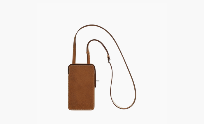 Hermes Hac A Bo Epsom Calfskin Cell Phone Pouch "Brown" 