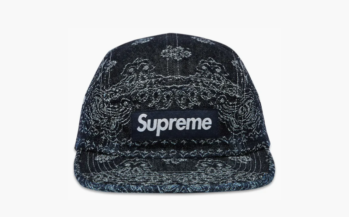 Supreme Bandana Jacquard Denim Camp Cap "Indigo" 
