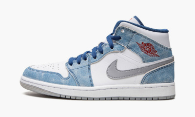 Jordan 1 Mid GS "French Blue Fire Red" - 7Y