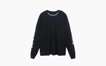 Chrome Hearts Scroll Neck Pocket Logo Long Sleeve Black 