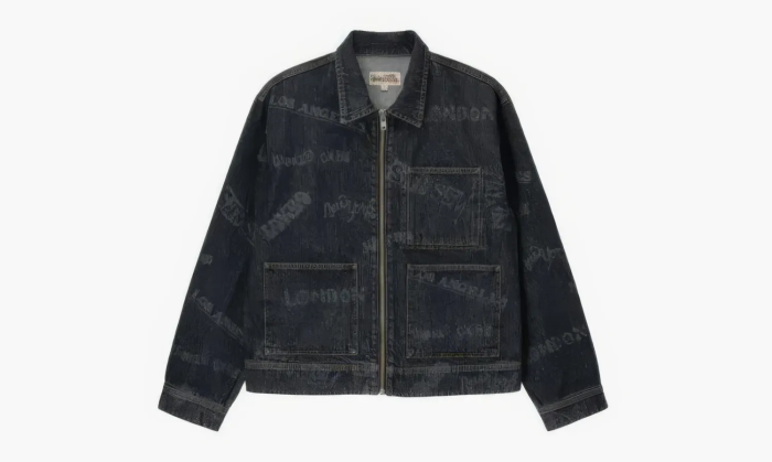 Stussy Worldwide Zip Work Jacket Black 