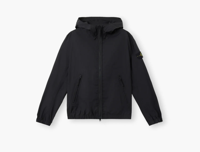 Stone Island Hooded Jacket with All-Weather Barrier and Anti-Drop Black  Stone Island Hooded Jacket with All-Weather Barrier and Anti-Drop Black