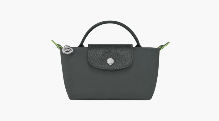 Longchamp Le Pliage Green Handle Pouch Graphite 