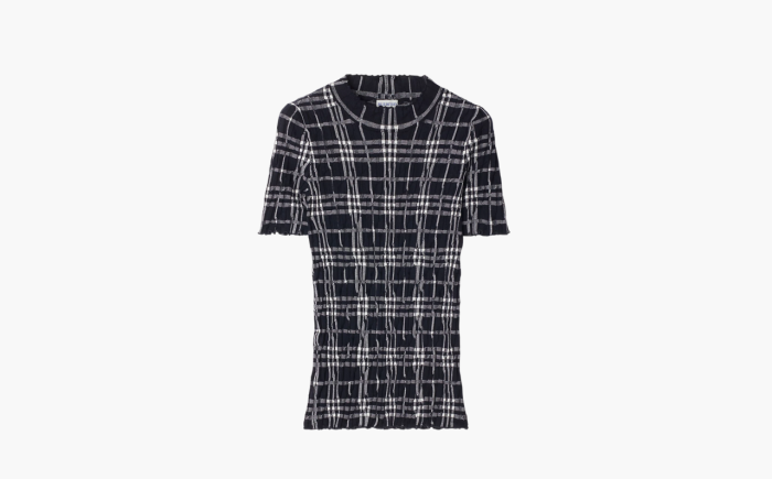 Burberry Check Wool Blend Top "Black" 