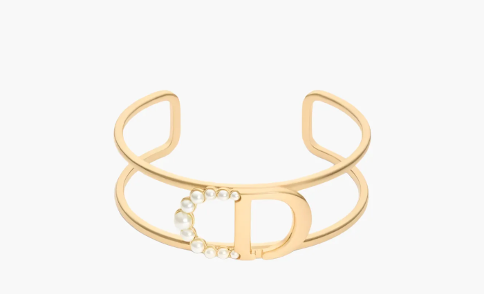 Dior Metal Resin Bead Bangles WMNS Gold 