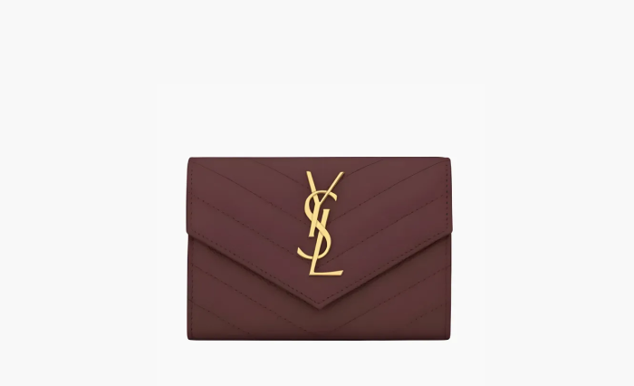 Saint Laurent Cassandre Grain De Poudre Envelope Wallet Small Rouge Legion  Saint Laurent Cassandre Grain De Poudre Envelope Wallet Small Rouge Legion