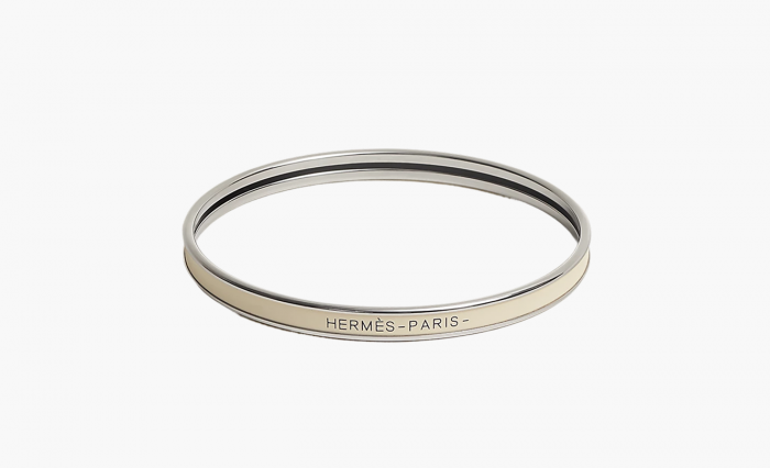 Hermès Enamel Bangles Unisex "Silver" 