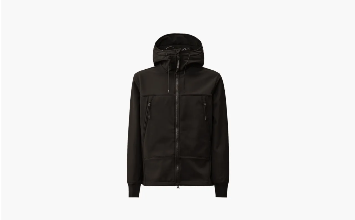 C.P. Company Goggles-detail zip-up hooded jacket Black 