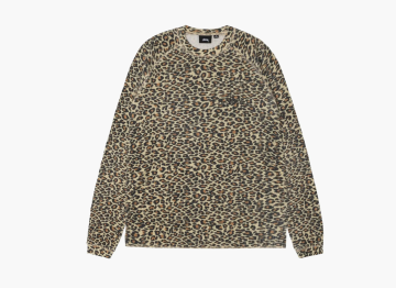 Stussy Raglan Thermal Long-Sleeve Crew Leopard 