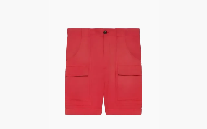 Gucci x The North Face Web Print Cotton Shorts Red 