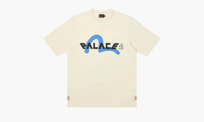 PALACE X Evisu Logo T-shirt White  PALACE X Evisu Logo T-shirt White