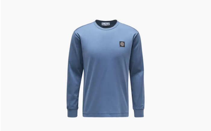 Stone Island Cotton Jersey Long Sleeve T-Shirt Blue 