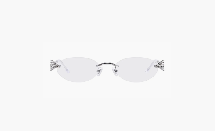 Gentle Monster Metal Gemstone Oval Eyeglass Frames Unisex Silver  Gentle Monster Metal Gemstone Oval Eyeglass Frames Unisex Silver