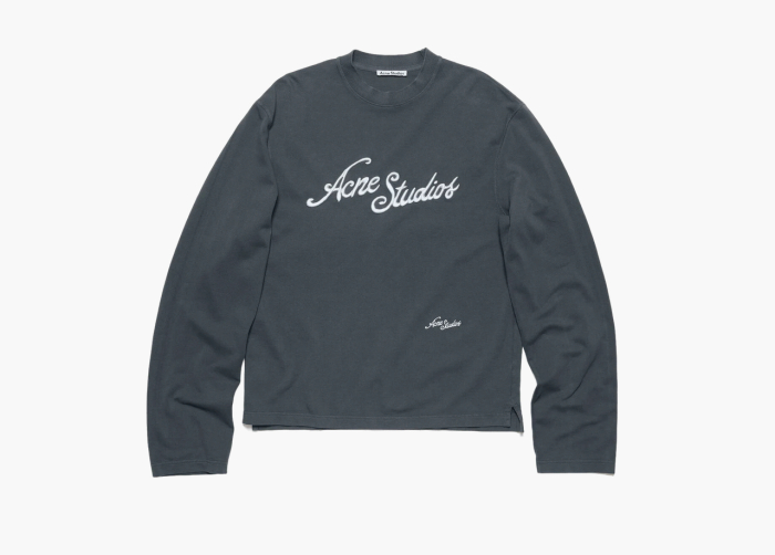 Acne Studios Relaxed Fit Logo T-Shirt Faded Grey 