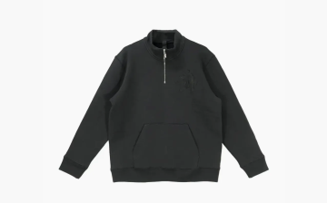  Chrome Hearts Black Triple Cross Half Zip Sweatshirt Black 
