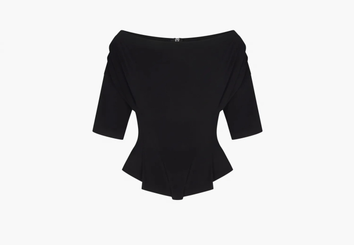 Khy Off the Shoulder Cinching Tee Black  Khy Off the Shoulder Cinching Tee Black