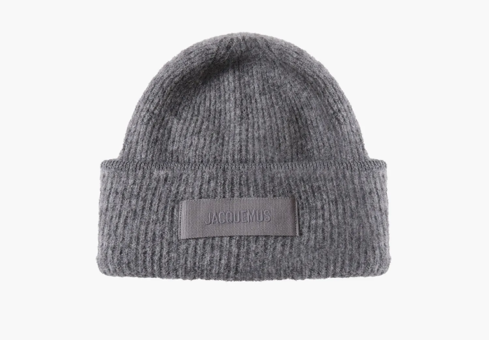 Jacquemus Le Bonnet Gros Grain Beanie Dark Grey  Jacquemus Le Bonnet Gros Grain Beanie Dark Grey
