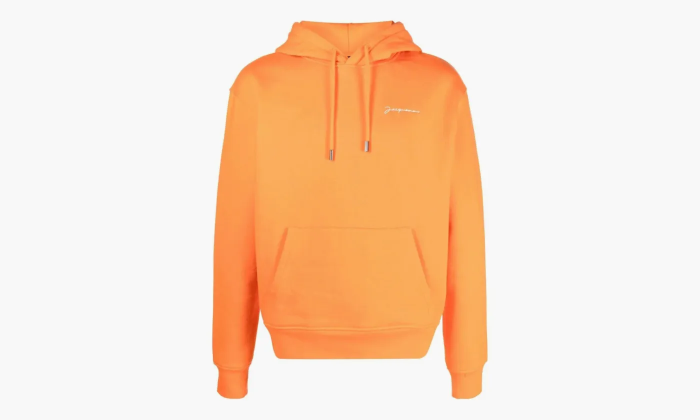 Jacquemus Le Sweatshirt Brode Embroidered Logo Hoodie Orange  Jacquemus Le Sweatshirt Brode Embroidered Logo Hoodie Orange