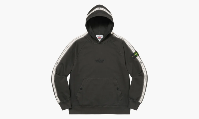Stone Island X Supreme Stripe Hooded Sweatshirt Black 