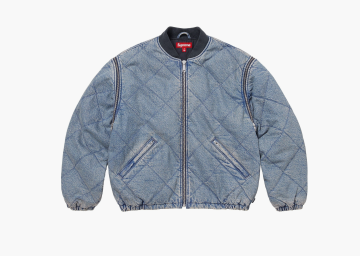 Supreme Zip-Off Sleeve Quilted Bomber Jacket Denim  Supreme Zip-Off Sleeve Quilted Bomber Jacket Denim