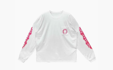 Chrome Hearts Classic Horseshoe Long Sleeve White Pink 