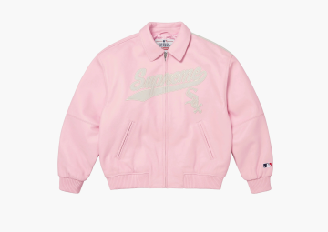 Supreme x Chicago White Sox Leather Varsity Jacket Pink 