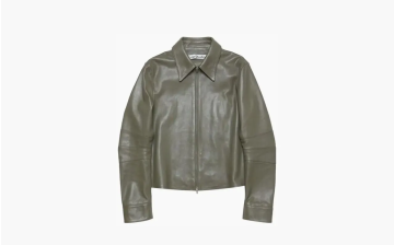 Acne Studios Leather Jacket Dusty Green 