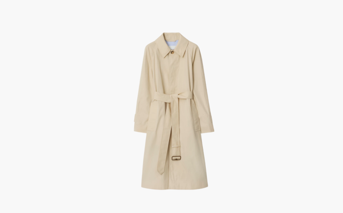 Burberry Long Highgrove Gabardine Car Coat "Nutmeg" 