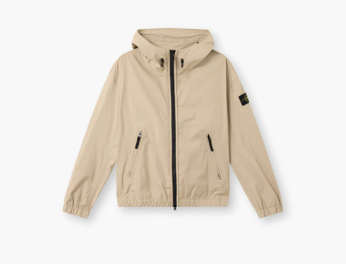 Stone Island Hooded Jacket with All-Weather Barrier and Anti-Drop Desert  Stone Island Hooded Jacket with All-Weather Barrier and Anti-Drop Desert