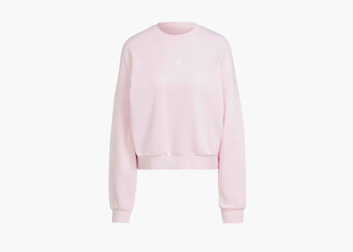 Adidas Essentials Small Logo Feelcozy Sweatshirt "Clear Pink / White" 