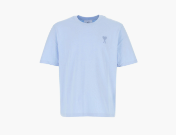 Ami Paris Ami De Coeur Tonal Boxy Fit T-Shirt Sky Blue  Ami Paris Ami De Coeur Tonal Boxy Fit T-Shirt Sky Blue