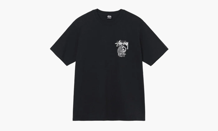 Stussy Peace Hand Pigment Dyed T-shirt Black  Stussy Peace Hand Pigment Dyed T-shirt Black