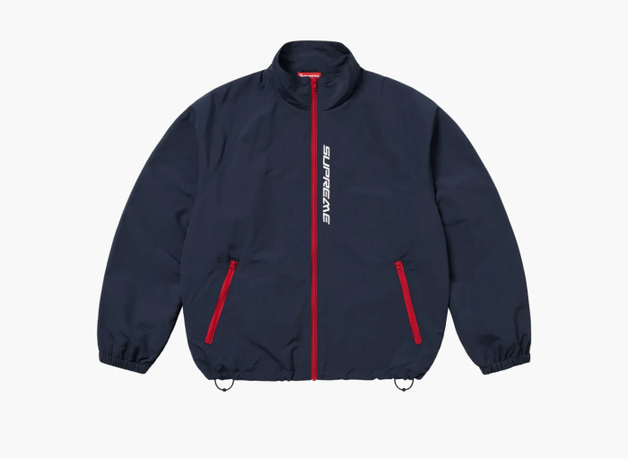 Supreme Contrast Zip Track Jacket Navy 