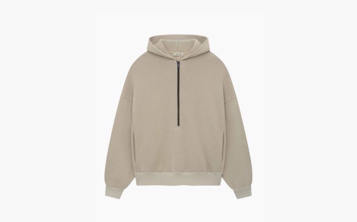 Fear of God Taupe Fleece Half Zip Hoodie "Taupe" 
