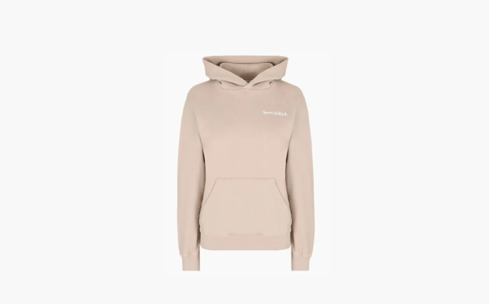 Sporty & Rich Health Is Wealth Cotton Hoodie Taupe 