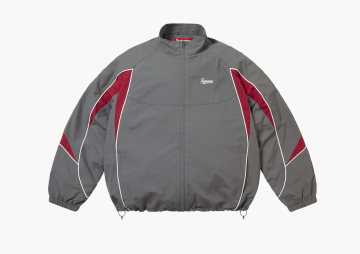 Supreme Contrast Piping Track Jacket Grey 
