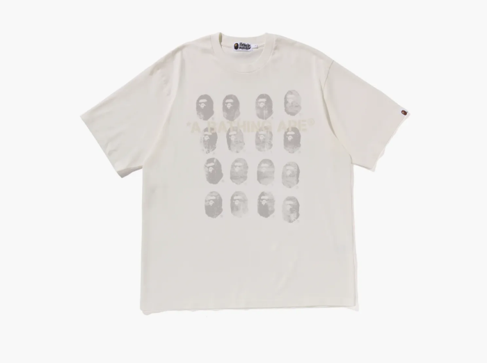 A Bathing Ape Garment Dye Logo Relaxed Fit Tee Ivory  A Bathing Ape Garment Dye Logo Relaxed Fit Tee Ivory