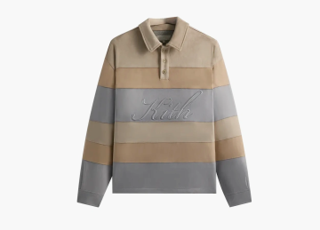 Kith Stripe Microsuede Tanner Pullover Sandrift 