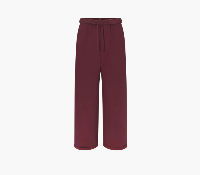 Skims Cotton Fleece Straight Leg Pant Oxblood  Skims Cotton Fleece Straight Leg Pant Oxblood