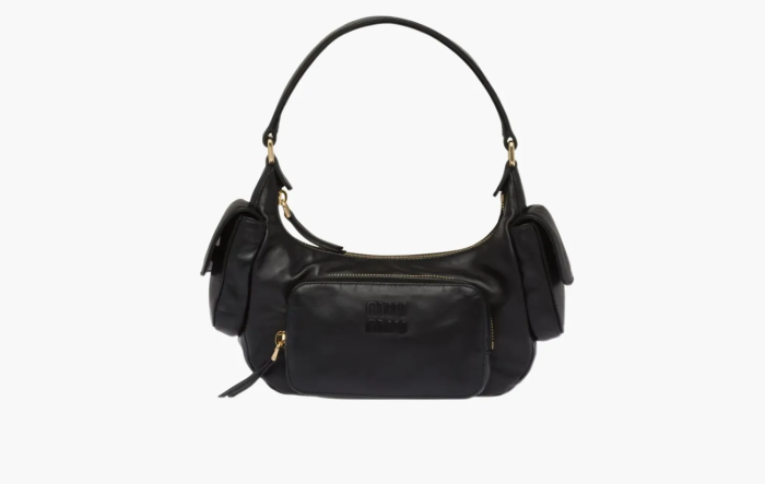Miu Miu Leather Pocket Bag Black 