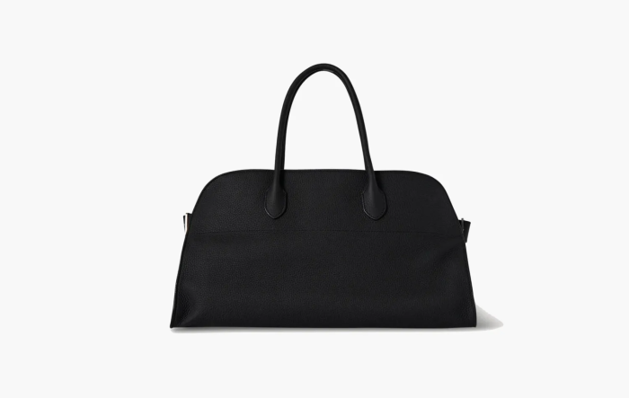 The Row EW Margaux Calfskin Leather Bag Black 