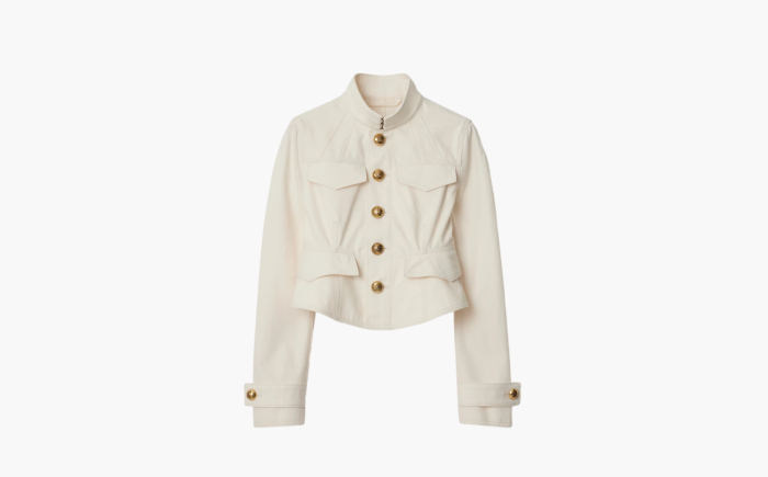 Burberry Cropped Cotton Jacket "Ecru" 
