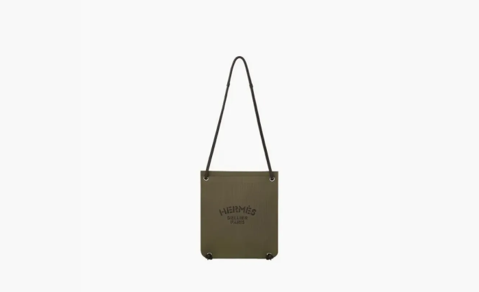 Hermes Cotton Shoulder Bag Regular Khaki 