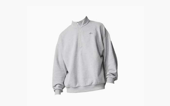 Alo Yoga Accolade Zip Pullover Grey  Alo Yoga Accolade Zip Pullover Grey