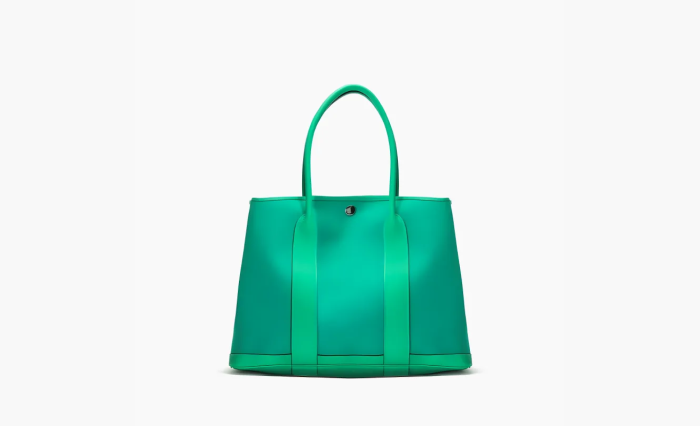 HERMES Garden Officer Canvas With Negonda Cow Leather Canvas Bag Verona Green/Mint Green 