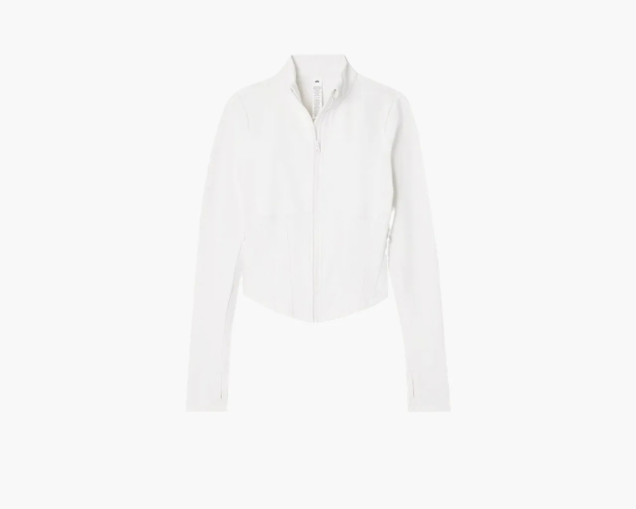 Alo Yoga Airbrush Corset Full Zip Jacket White  Alo Yoga Airbrush Corset Full Zip Jacket White